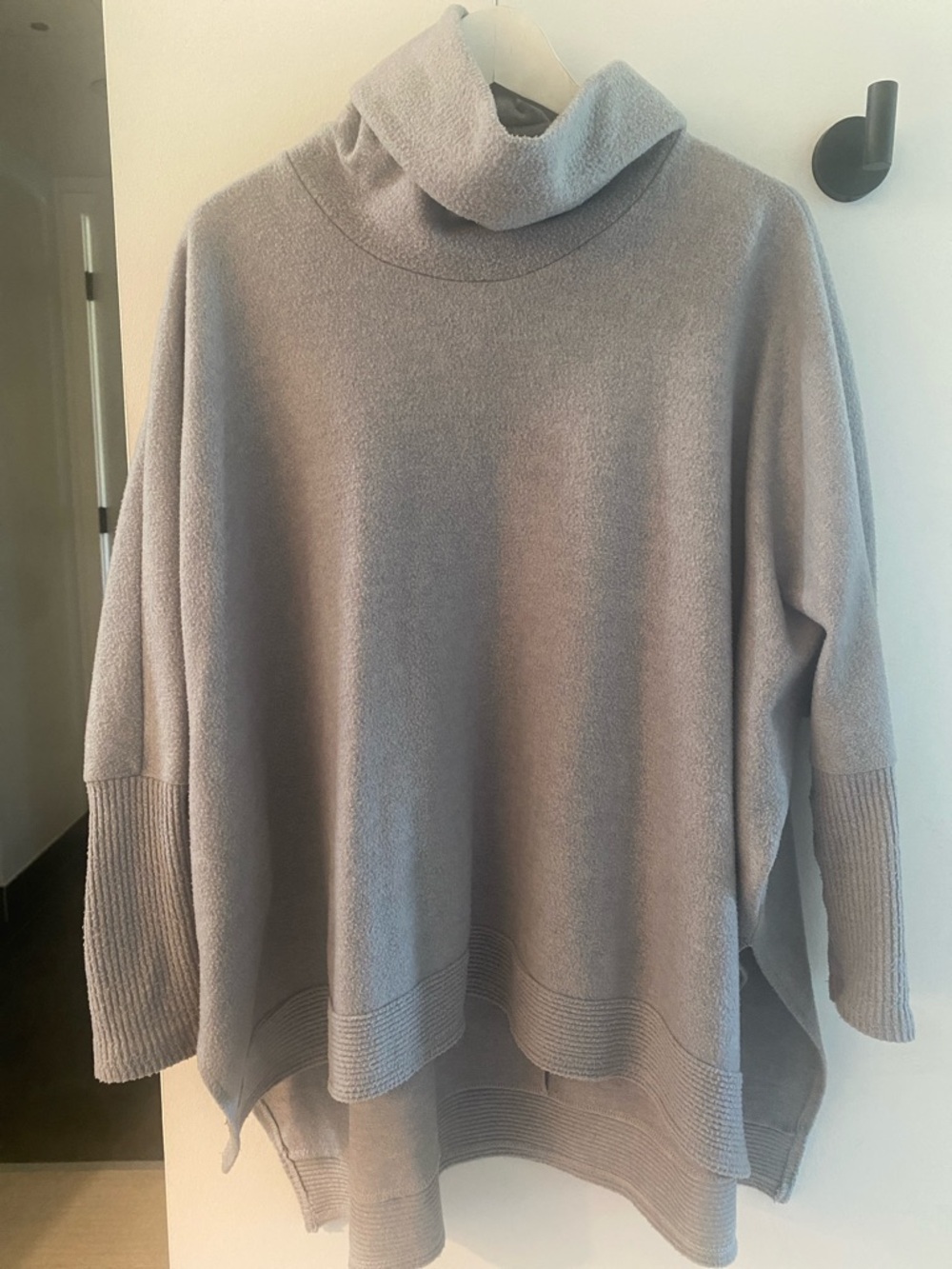 Cherish Light Gray Cozy Cowl Neck Sweater